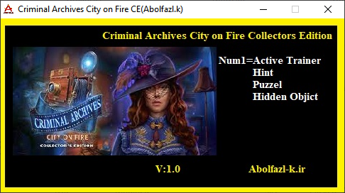 Criminal Archives: City on Fire Collector's Edition Trainer +3