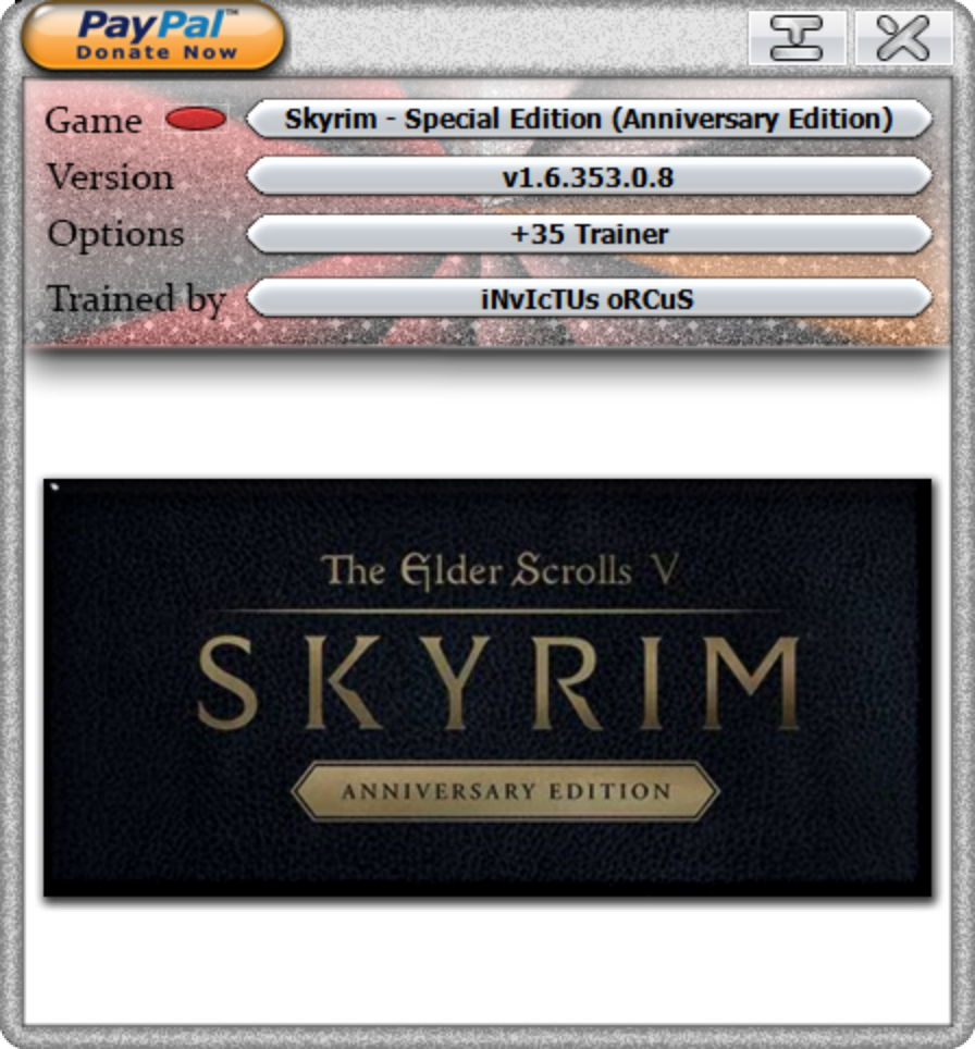 The Elder Scrolls V: Skyrim Special Edition v1.6.323.0.8 Trainer +35