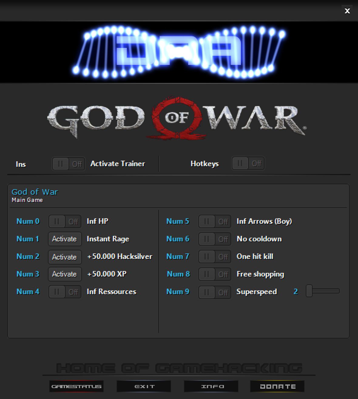 God of War v1.0.441.9126 (01.02.2022) Trainer +10