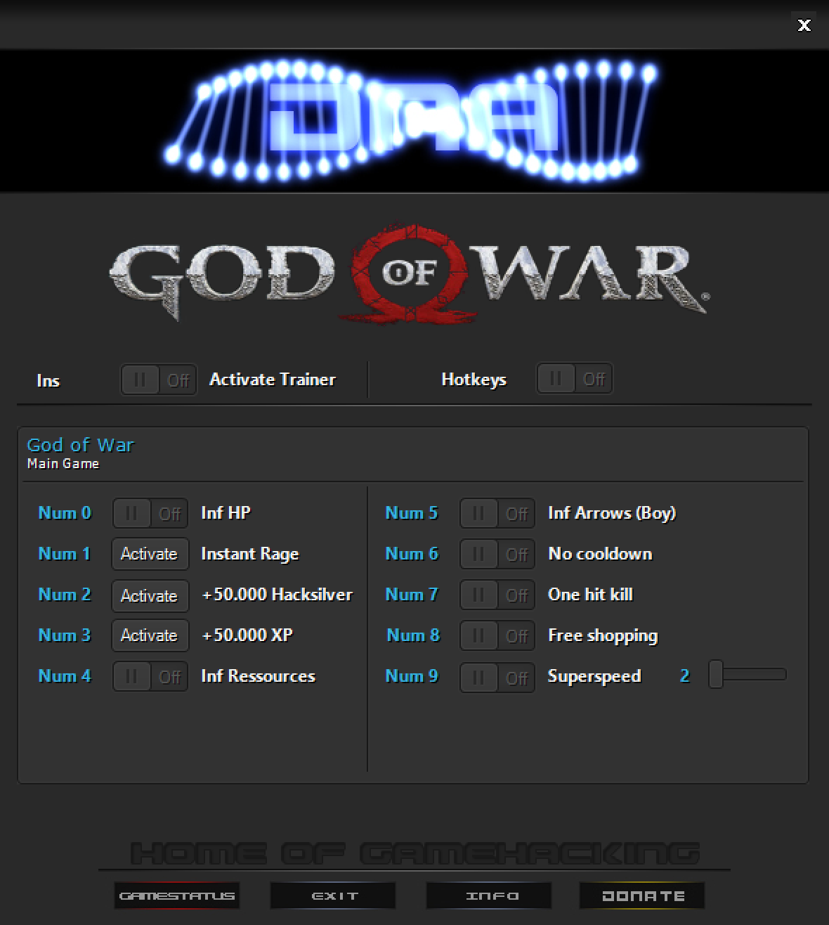 God of War v1.0.443.8700 (06.02.2022) Trainer +10