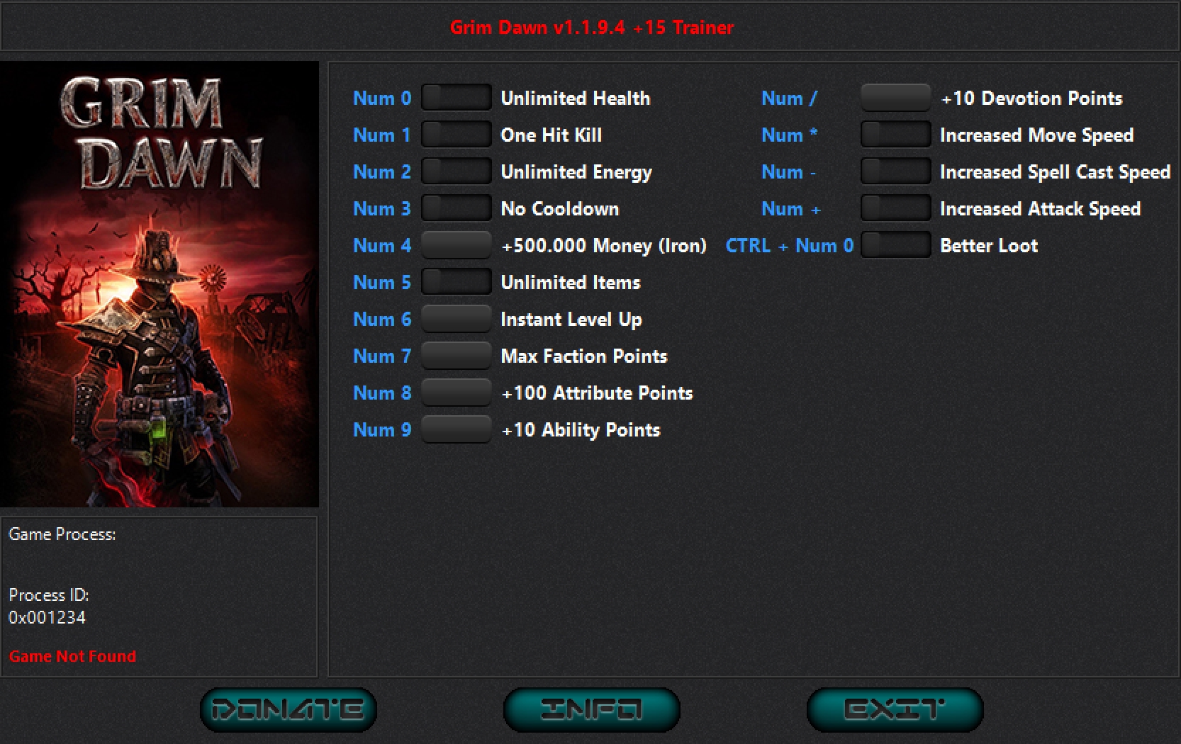 Grim Dawn: Definitive Edition v1.1.9.4 (09.02.2022) Trainer +15