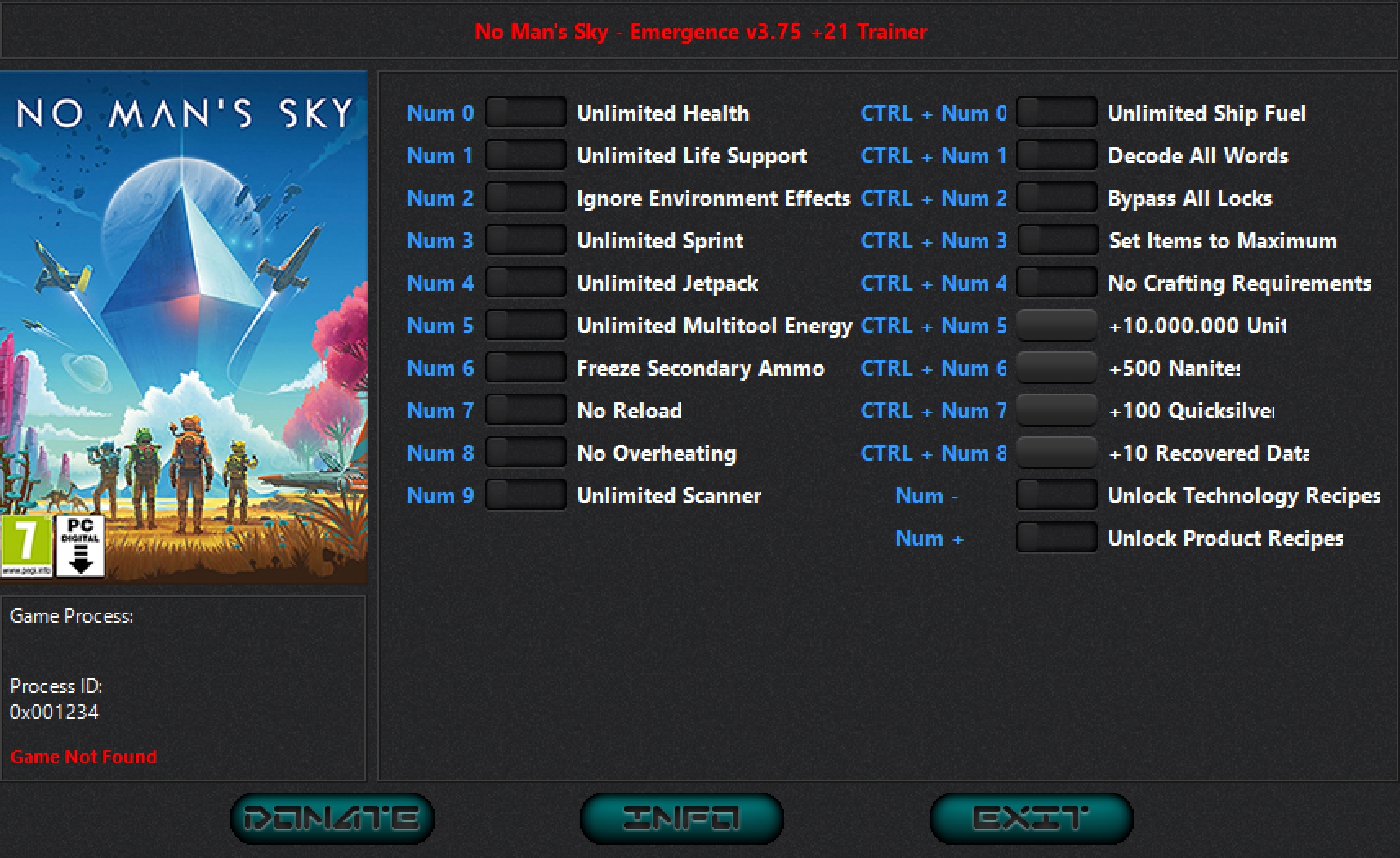 No Man's Sky Beyond v3.75 Emergence Trainer +21