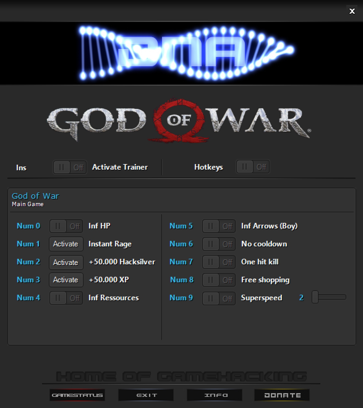 God of War v1.0.447.8000 (18.02.2022) Trainer +10