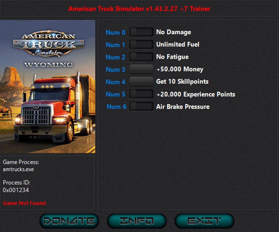 American Truck Simulator v1.43.2.27 Trainer +7