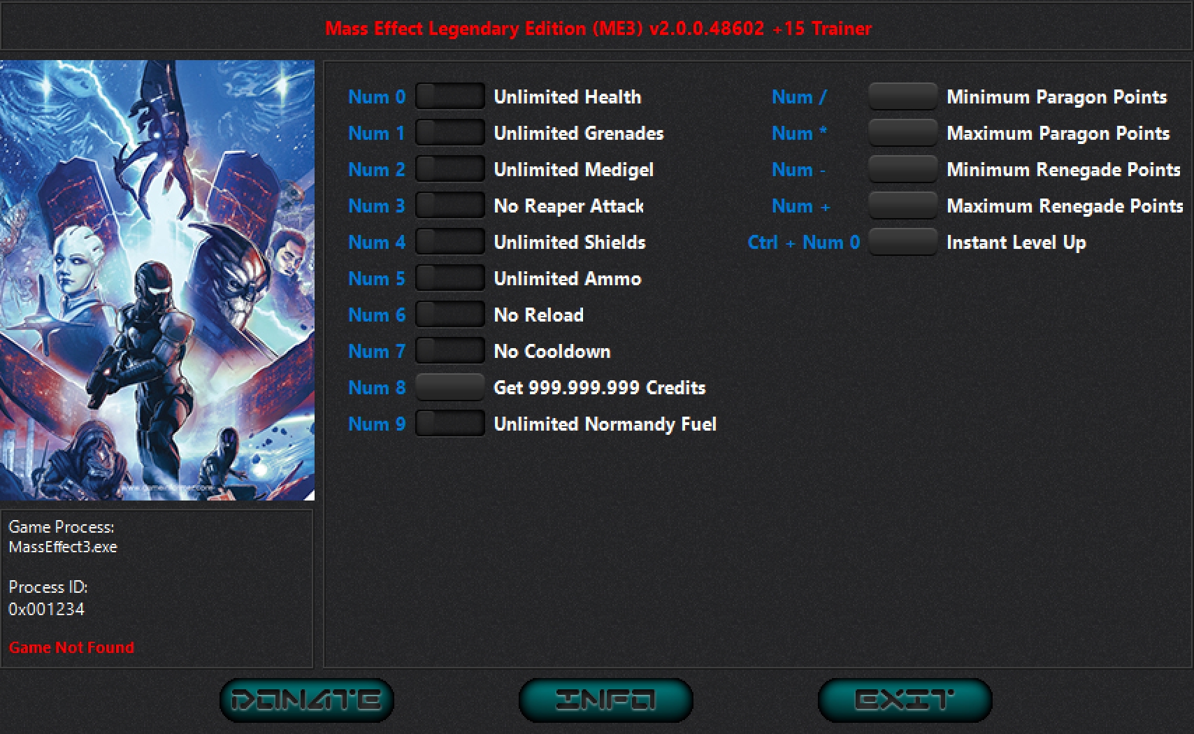 Mass Effect Legendary Edition (Mass Effect 3) v2.0.0.48602 (03.03.2022) Trainer +15