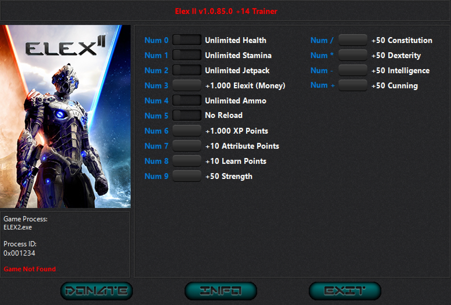 Elex II v1.0.85.0 Trainer +14