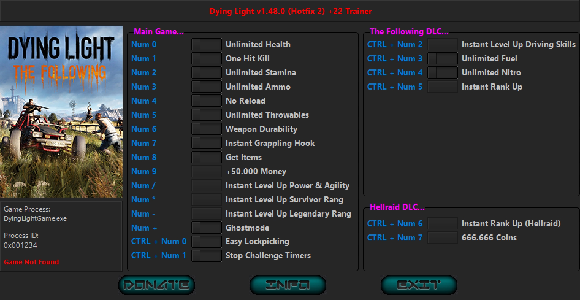 Dying Light v1.48.0 (11.04.2022) Trainer +22