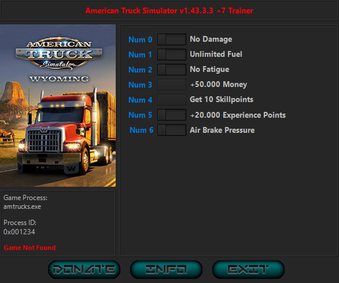 American Truck Simulator v1.43.3.33 Trainer +7