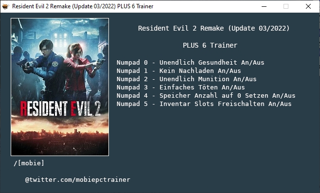 Resident Evil 2 Remake v1.4 (24.04.2002) Trainer +6