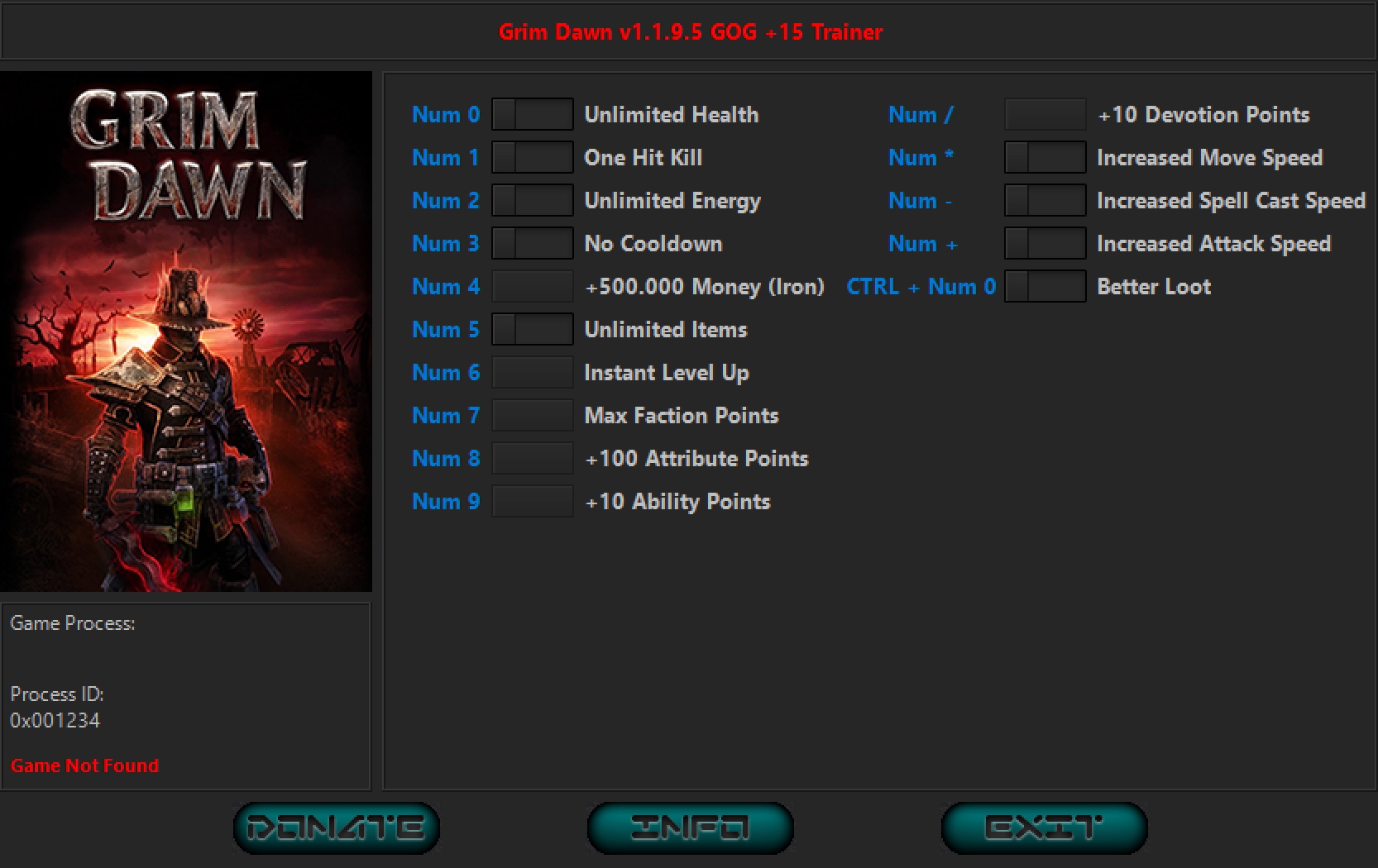 Grim Dawn: Definitive Edition v1.1.9.5 (03.05.2022) Trainer +15