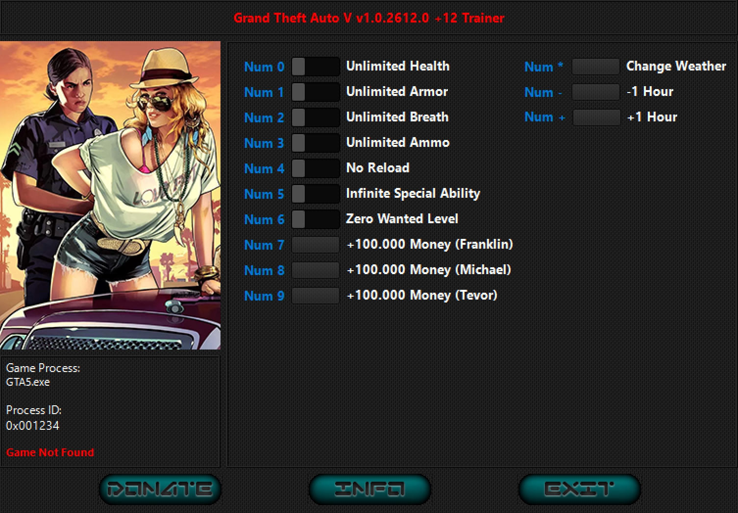 Grand Theft Auto 5 v1.0.2612.0 (09.05.2022) Trainer +12