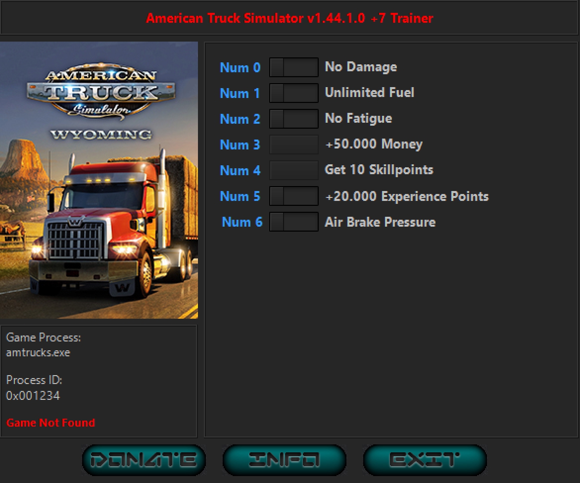 American Truck Simulator v1.44.1.0 Trainer +7