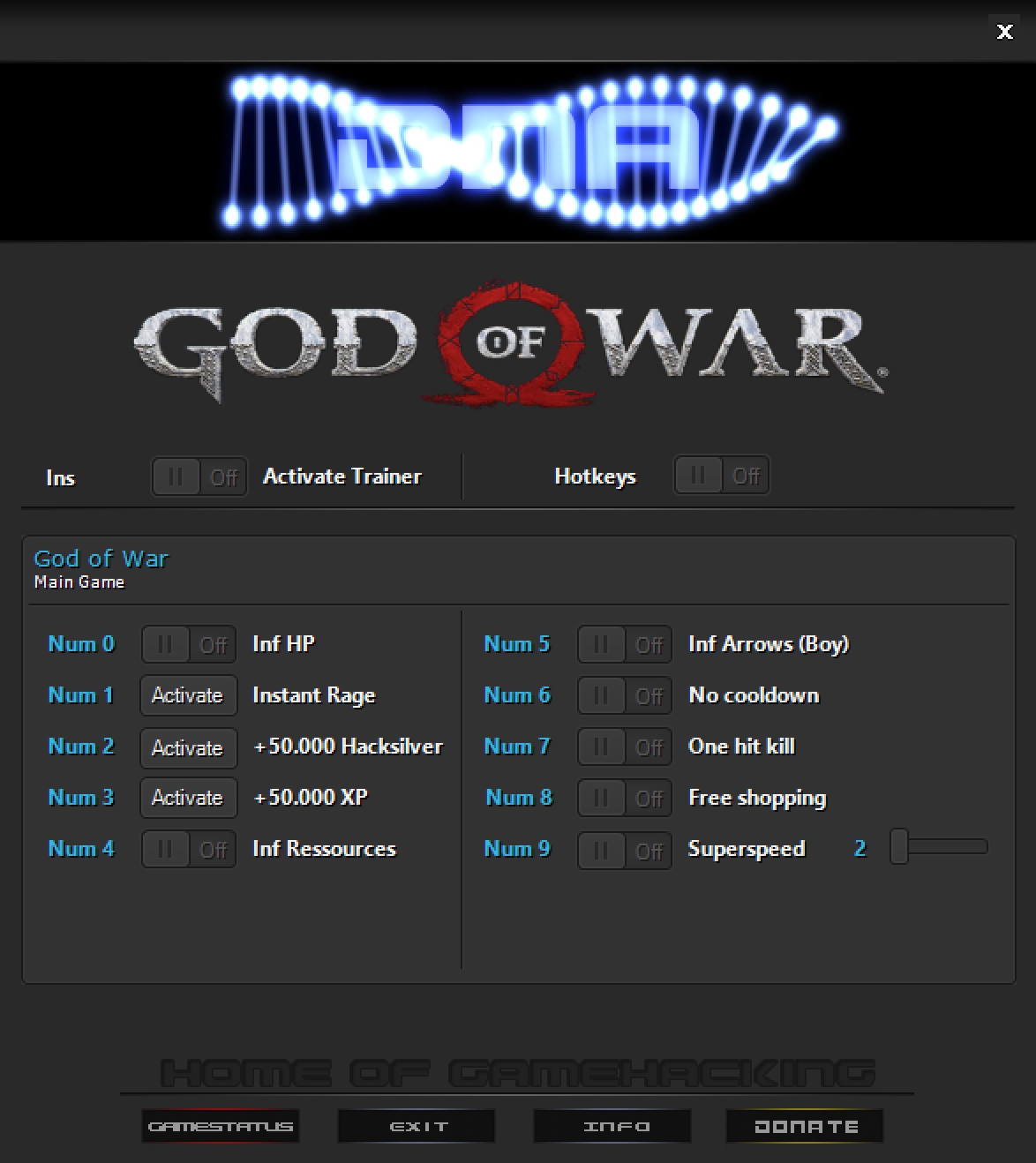 God of War v1.0.475.7534 (16.07.2022) Trainer +10