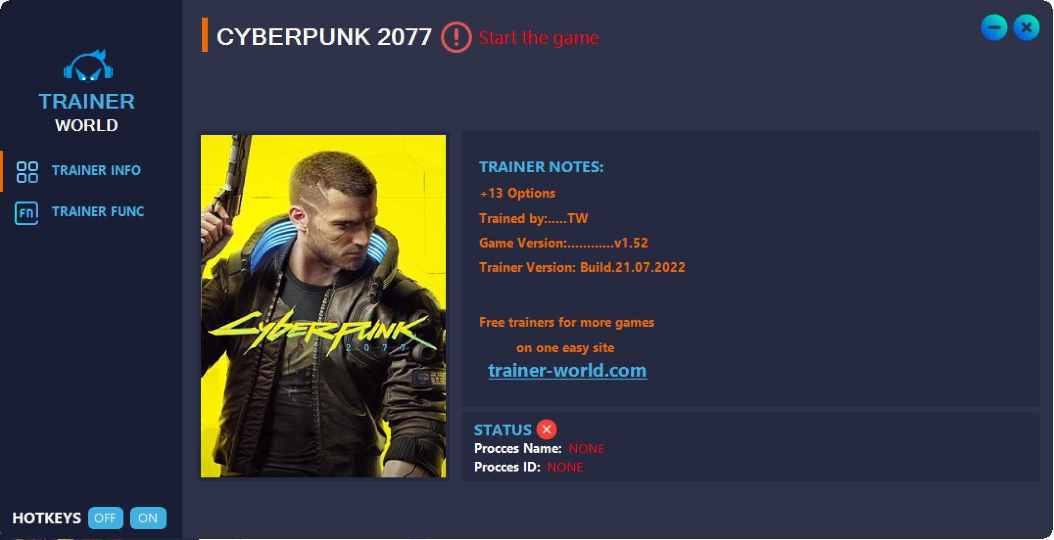 Cyberpunk 2077 v1.5.2 Trainer +13