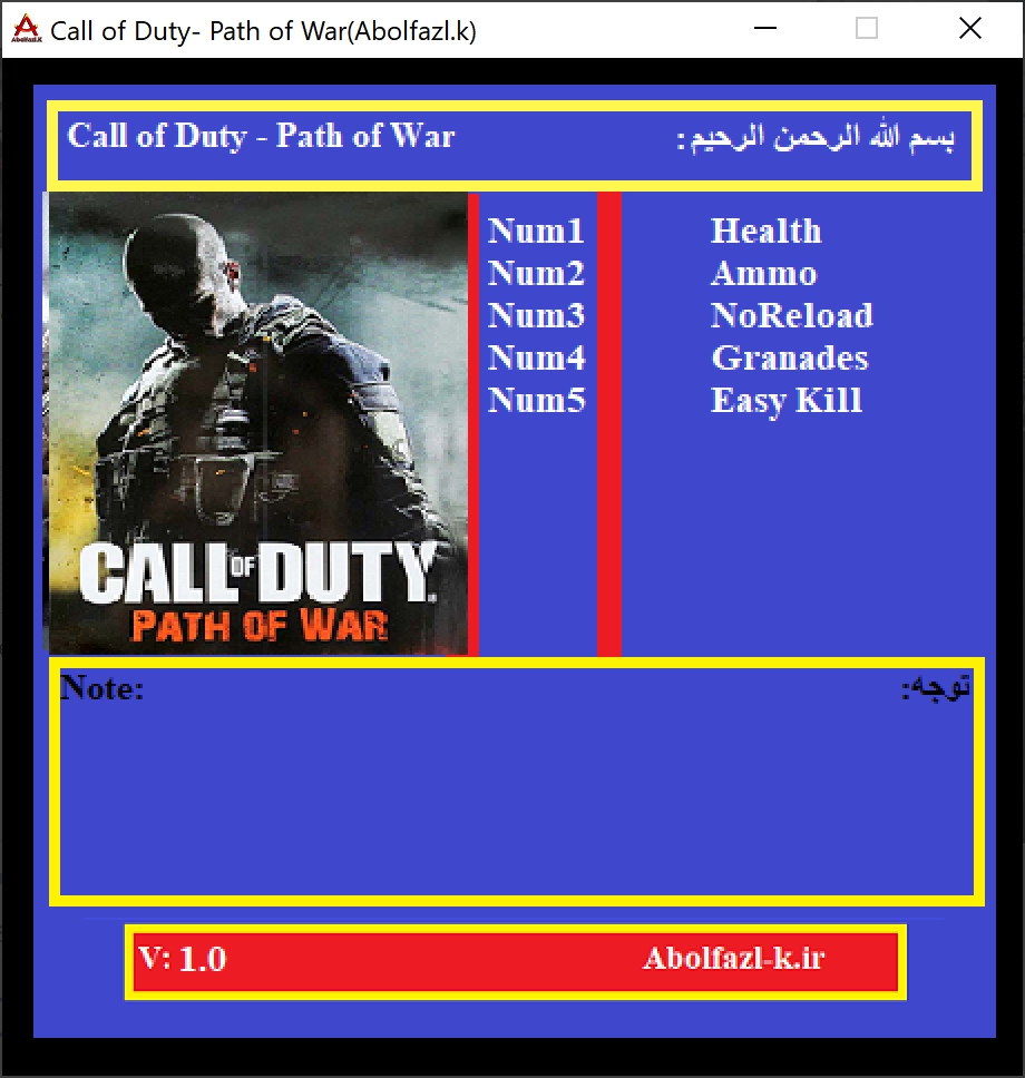 Call of Duty: Path of War Trainer +5