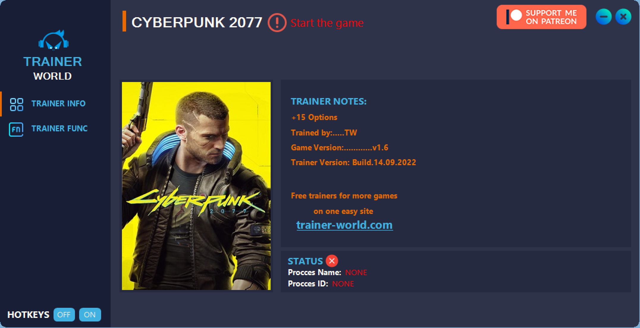 Cyberpunk 2077 v1.6.0 Trainer +15