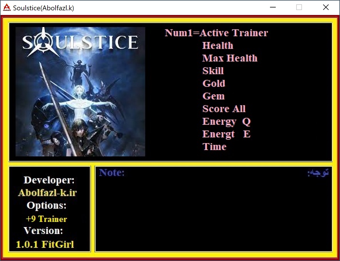 Soulstice v1.01 Trainer +9