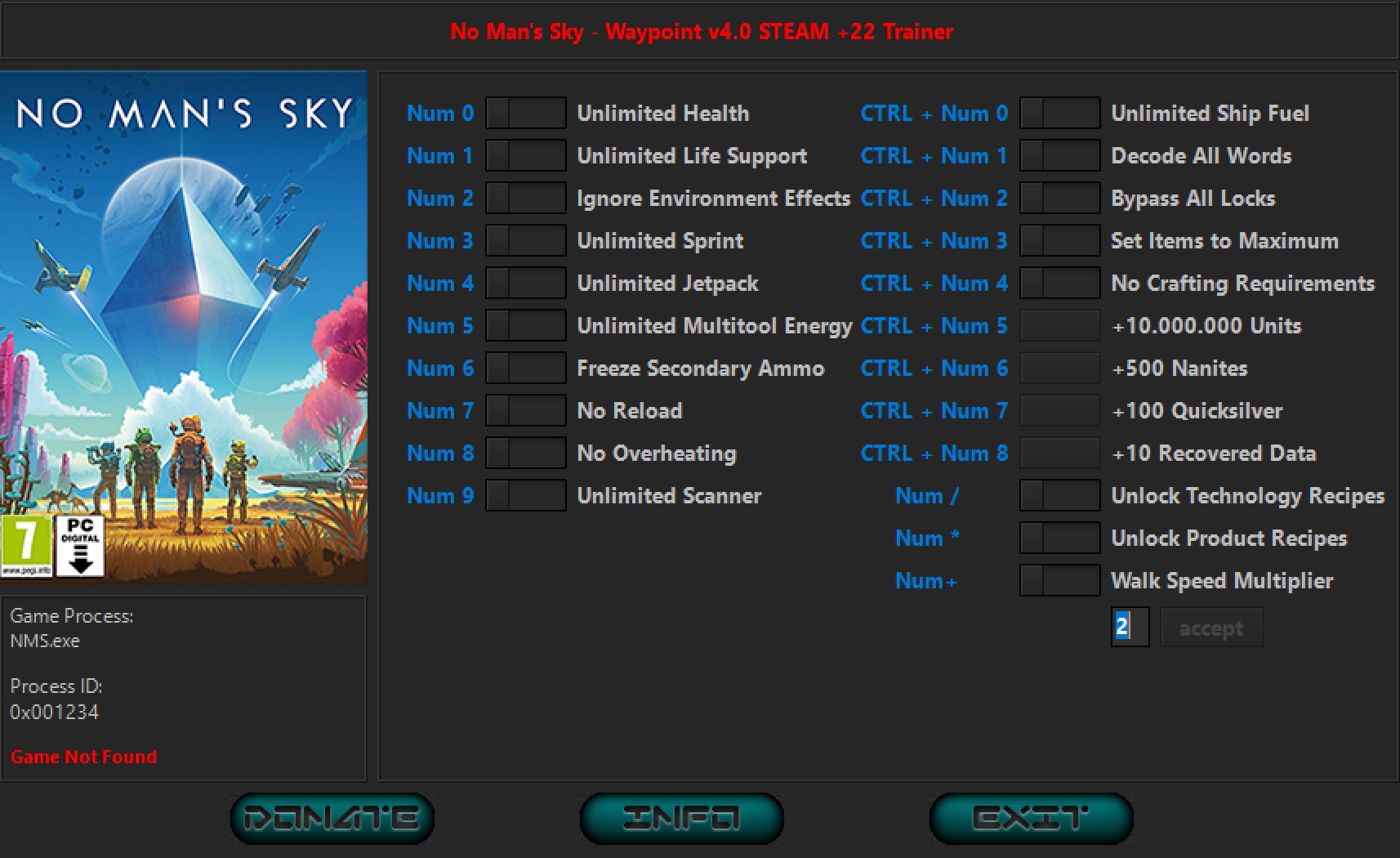 No Man's Sky Beyond v4.0 Waypoint Trainer +22