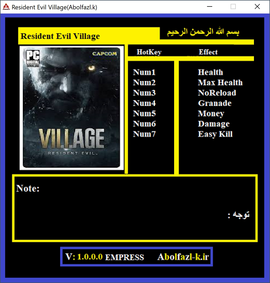 Resident Evil Village Cheat Codestrainer +7