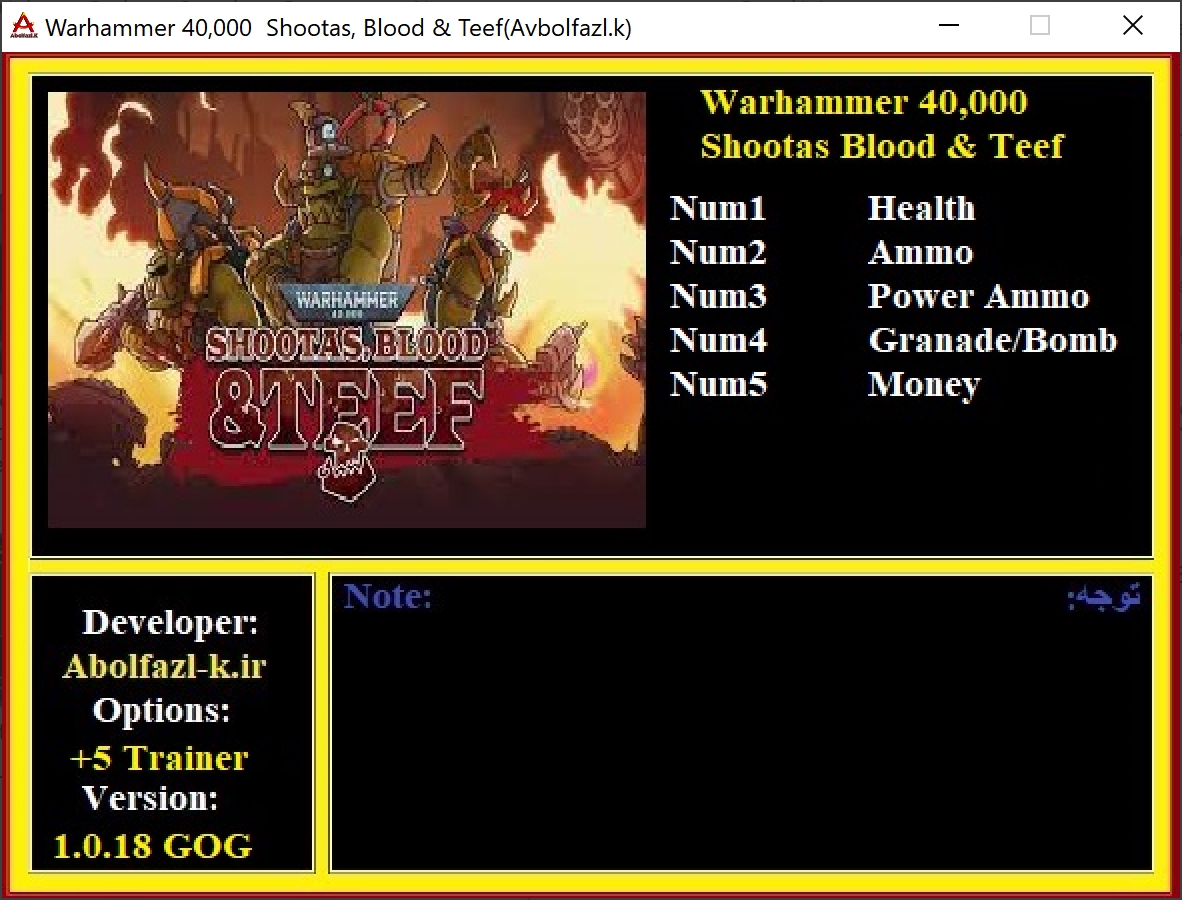 Warhammer 40,000 Shootas, Blood & Teef v1.0.18 Trainer +5