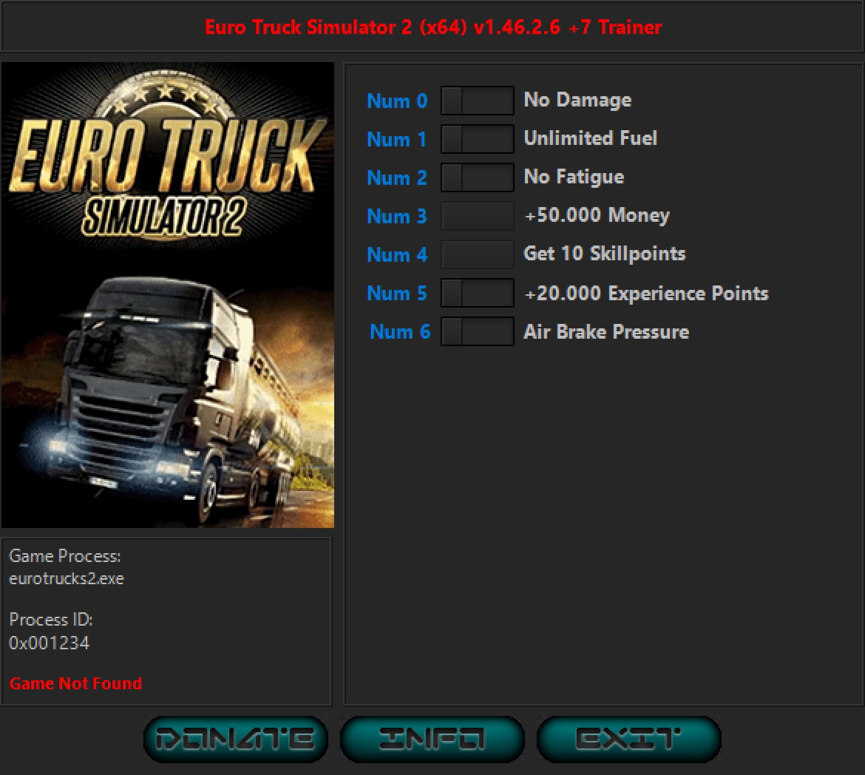 Euro Truck Simulator 2 v1.46.2.6 Trainer +7