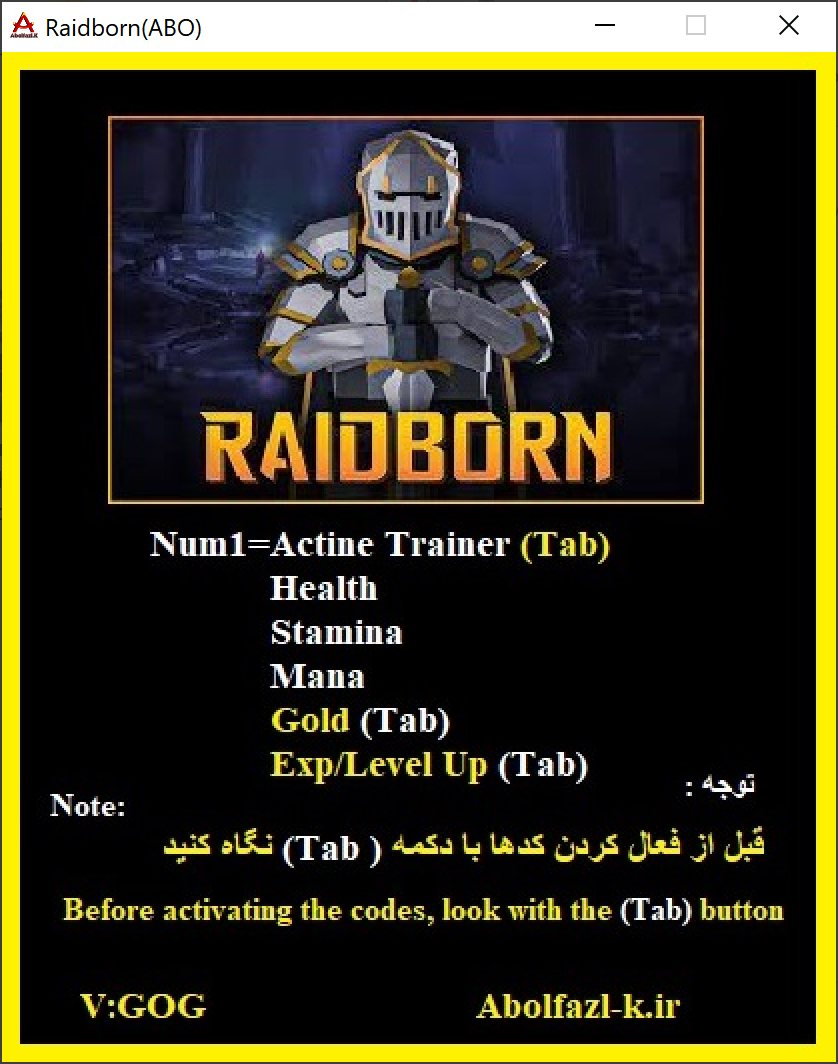 Raidborn Trainer +5