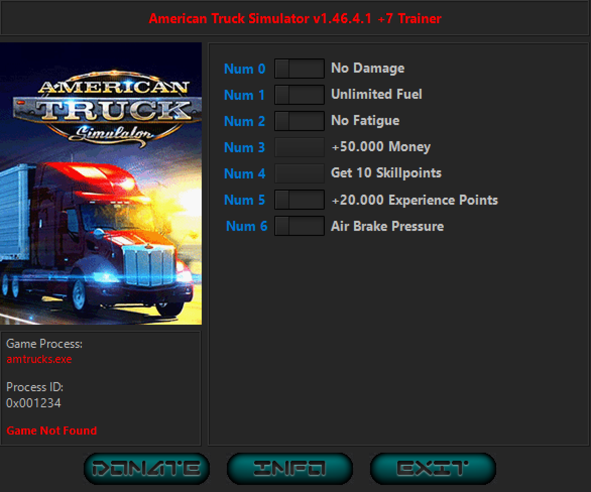 American Truck Simulator v1.46.4.1 Trainer +7