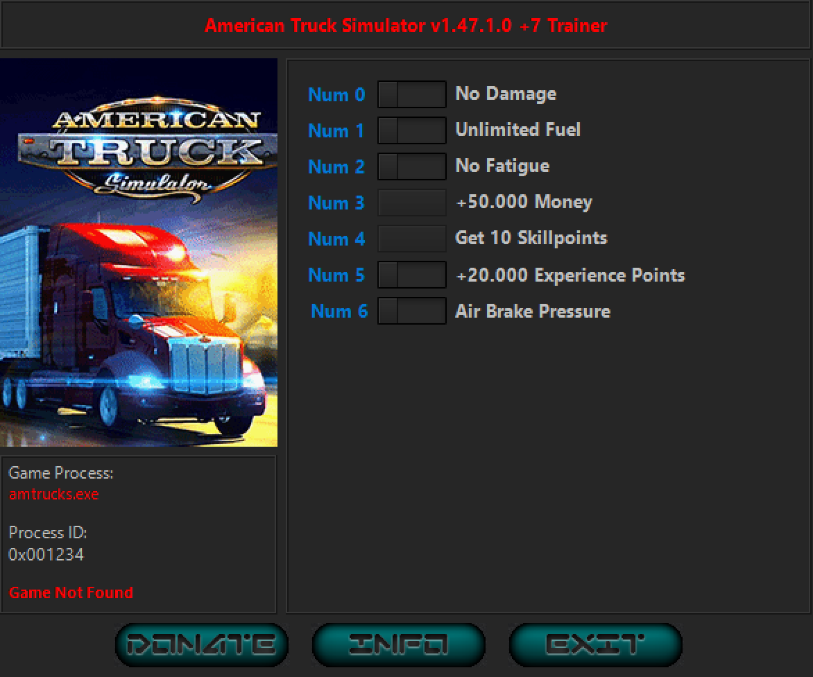 American Truck Simulator v1.47.1.0 Trainer +7