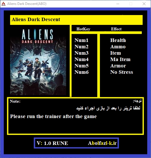 Aliens: Dark Descent Trainer +6