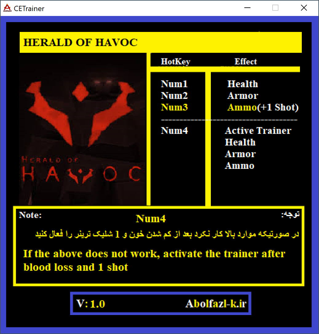 Herald of Havoc Trainer +4