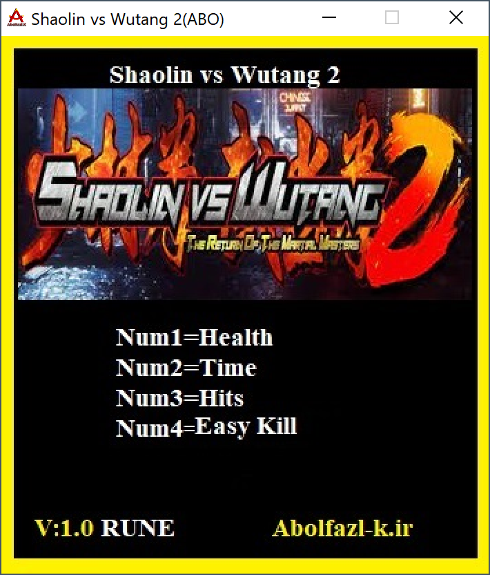 Shaolin vs Wutang 2 Trainer +4