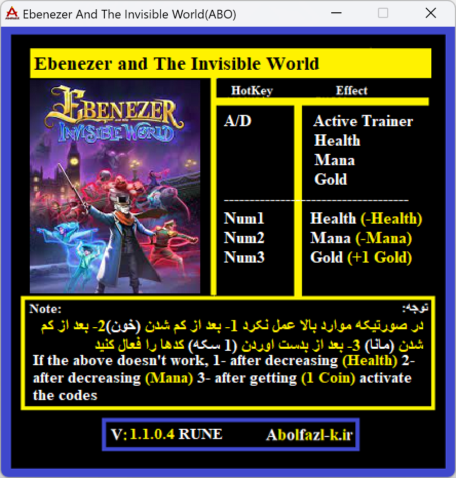 Ebenezer and the Invisible World v1.1.0.4 Trainer +3