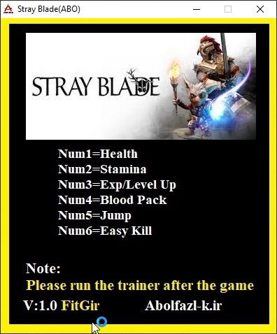 Stray Blade Trainer +6