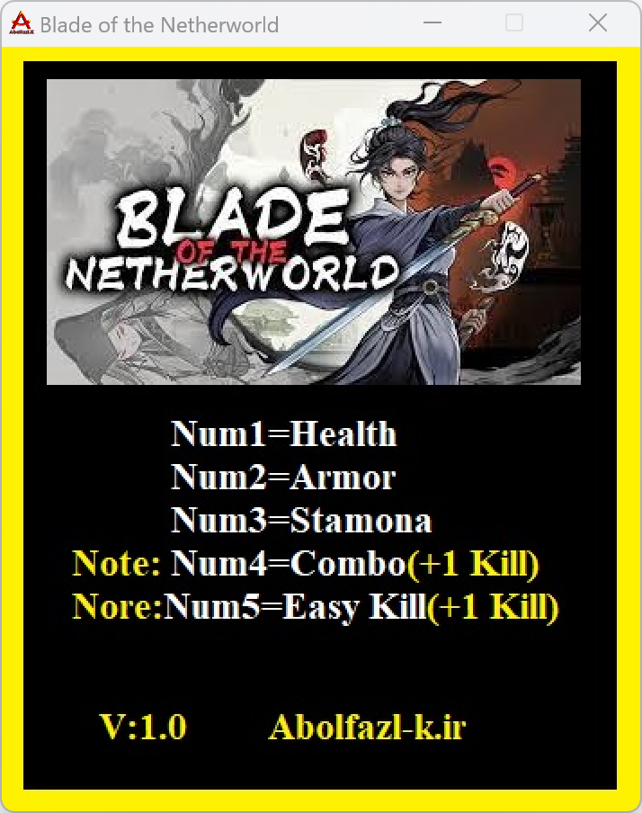 Blade of the Netherworld Trainer +5