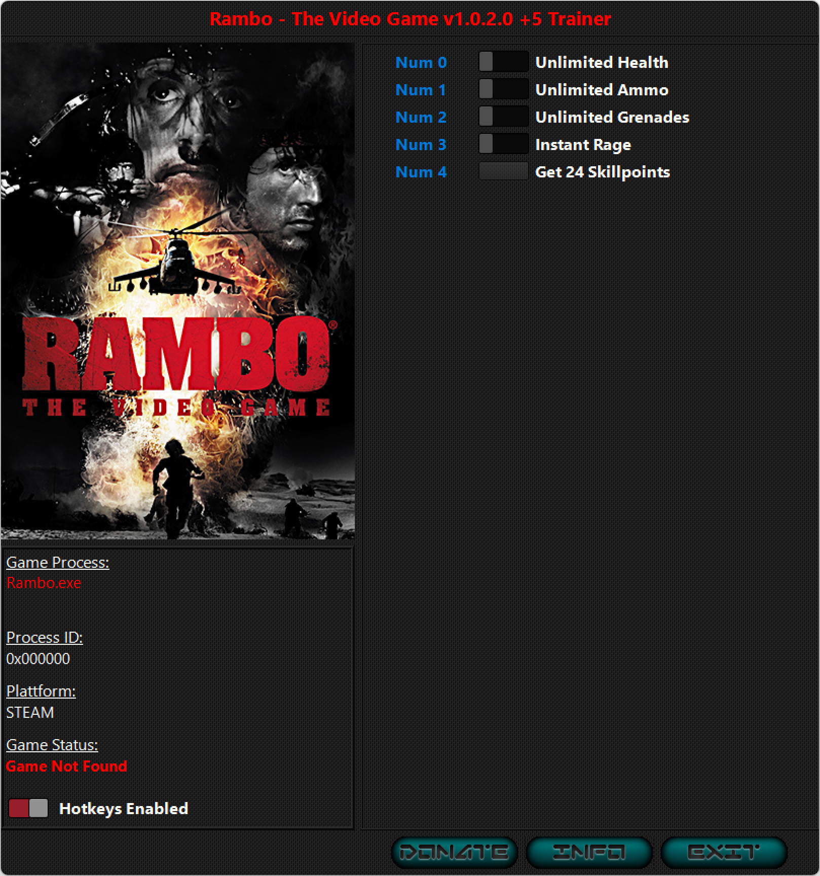 Rambo: The Video Game v1.0.2.0 Trainer +5