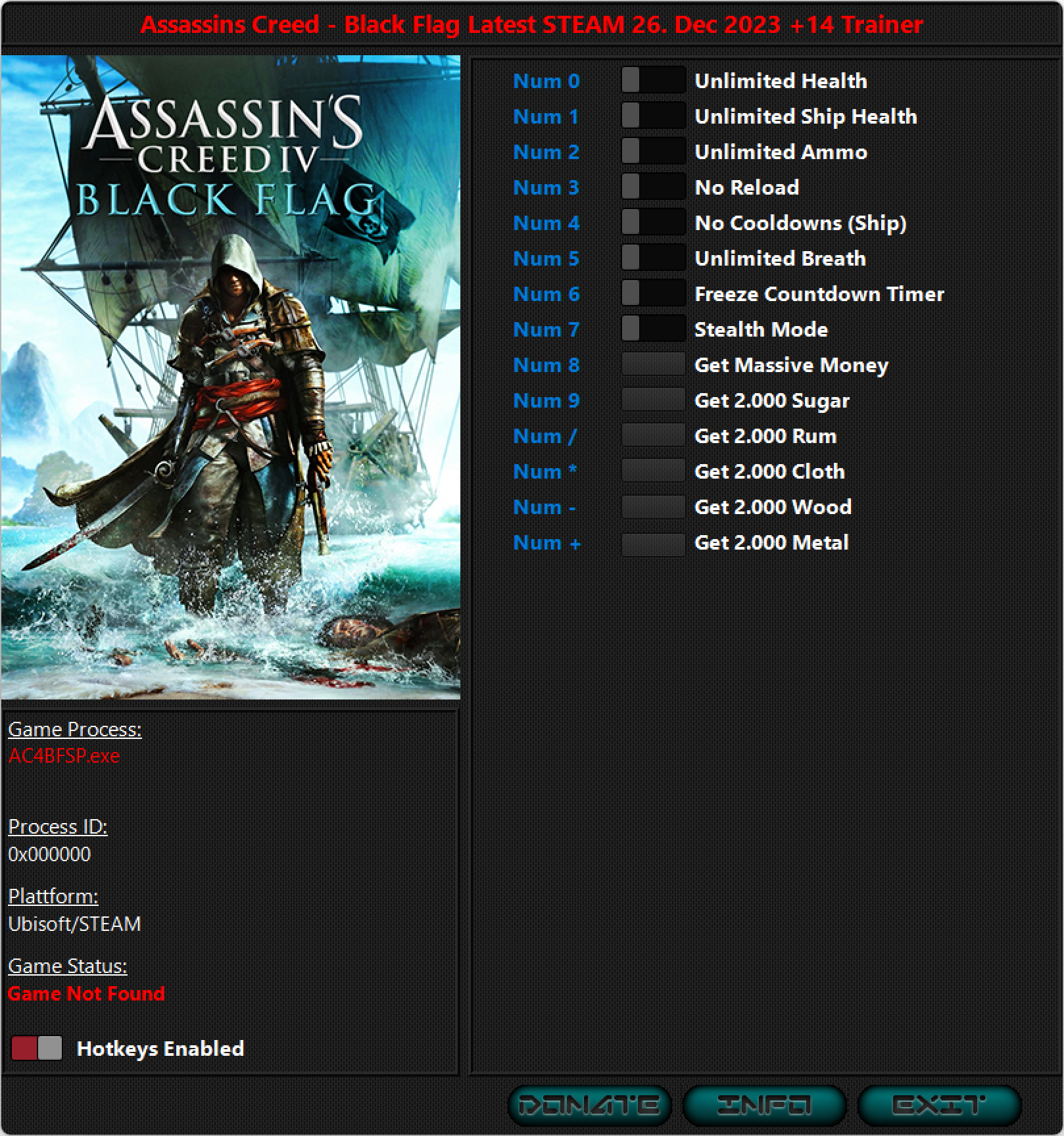 Assassin's Creed IV Black Flag Trainer +14