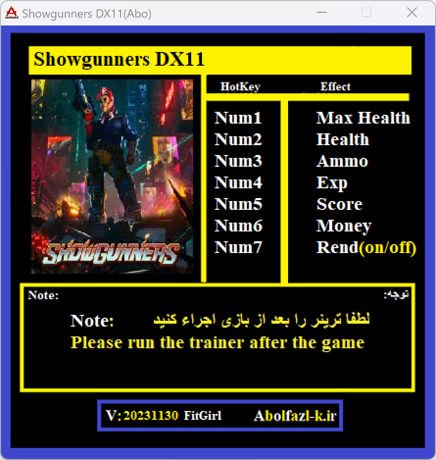 Showgunners v30.11.2023 Trainer +7