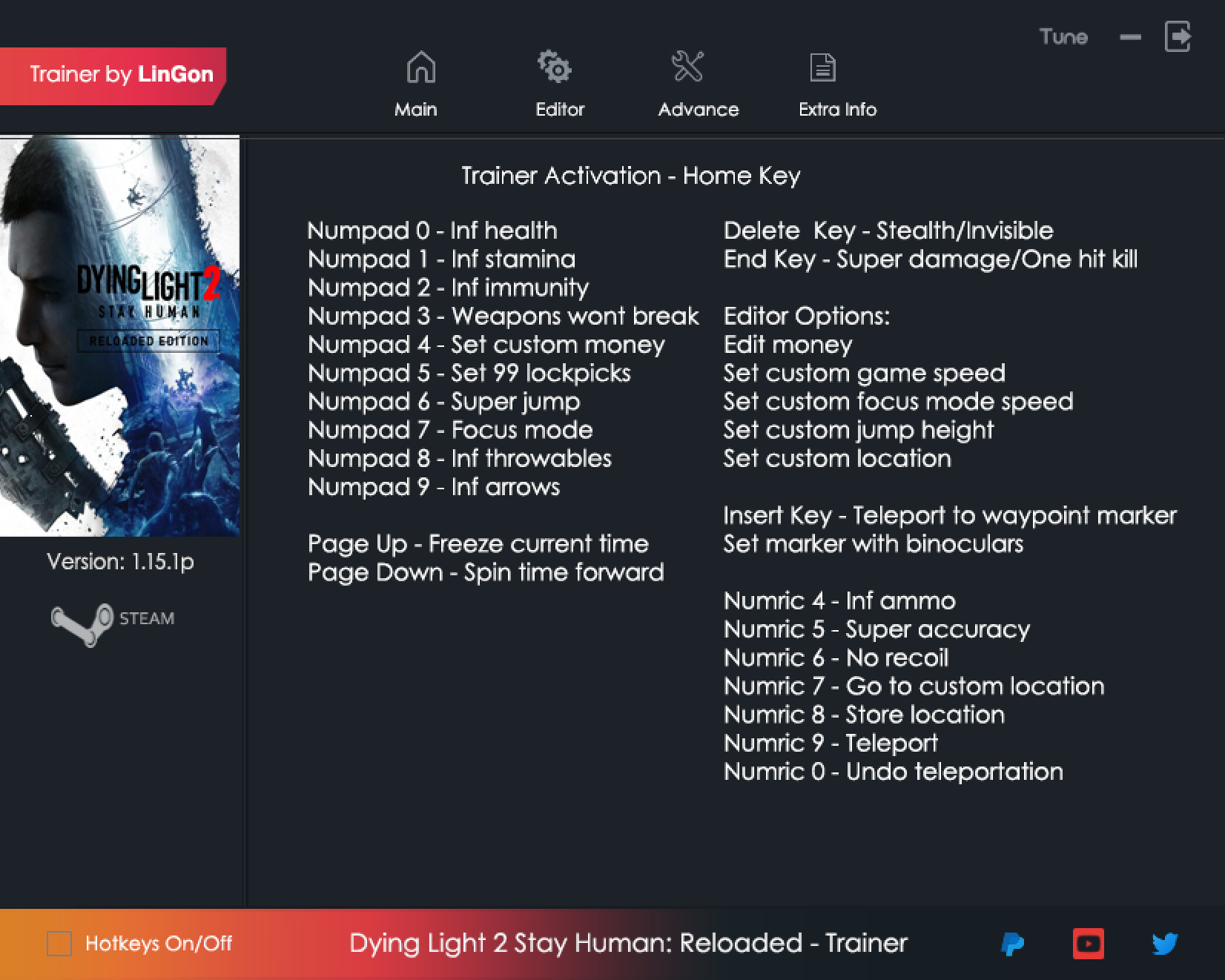 Dying Light 2 Stay Human: Reloaded Edition v1.15.1p Trainer +23