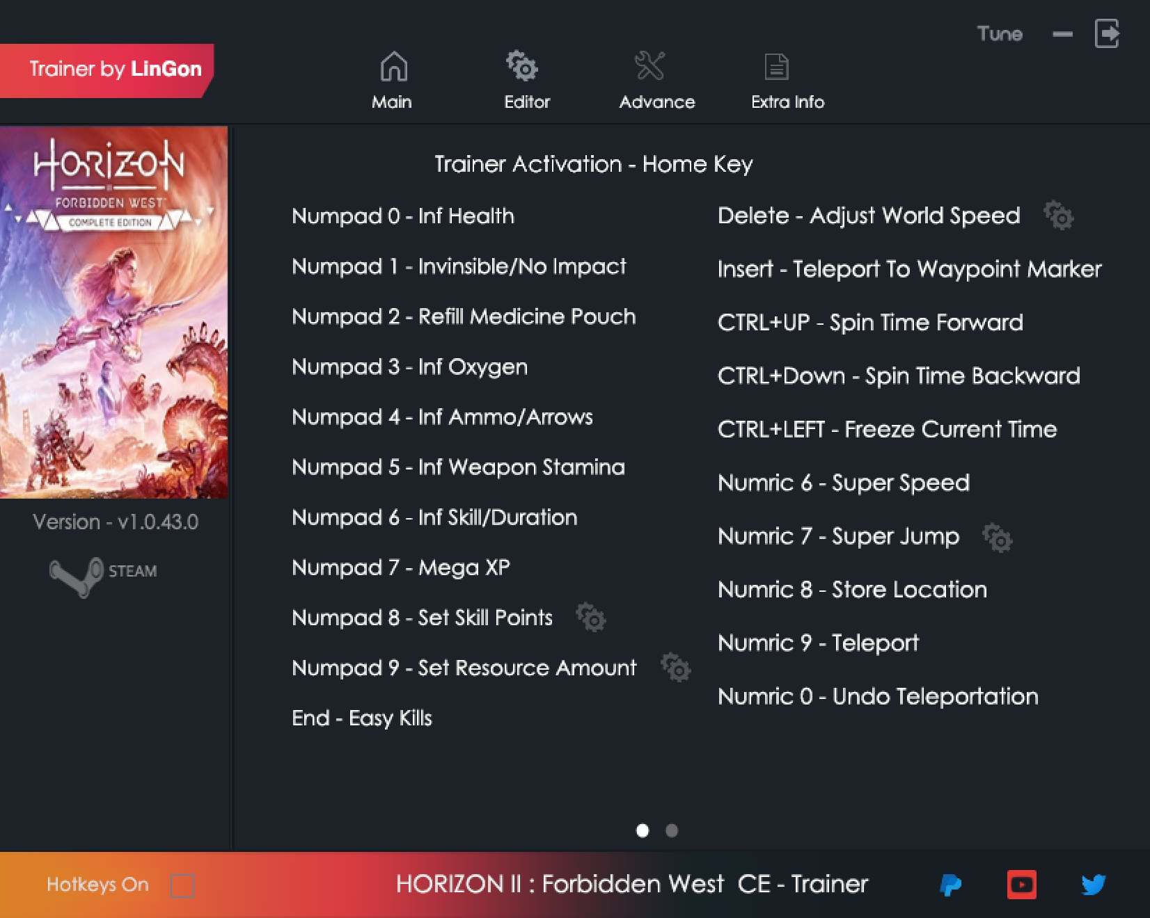 Horizon Forbidden West Complete Edition v1.0.43.0 Trainer +20
