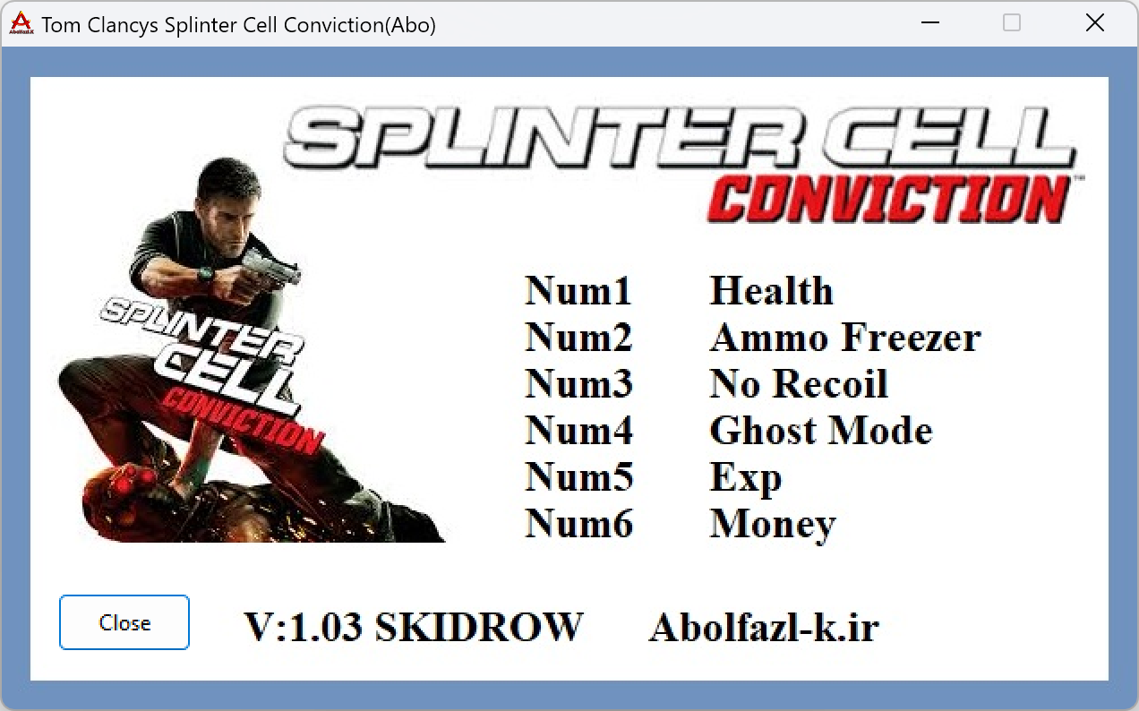 Tom Clancy's Splinter Cell: Conviction v1.03 Trainer +6