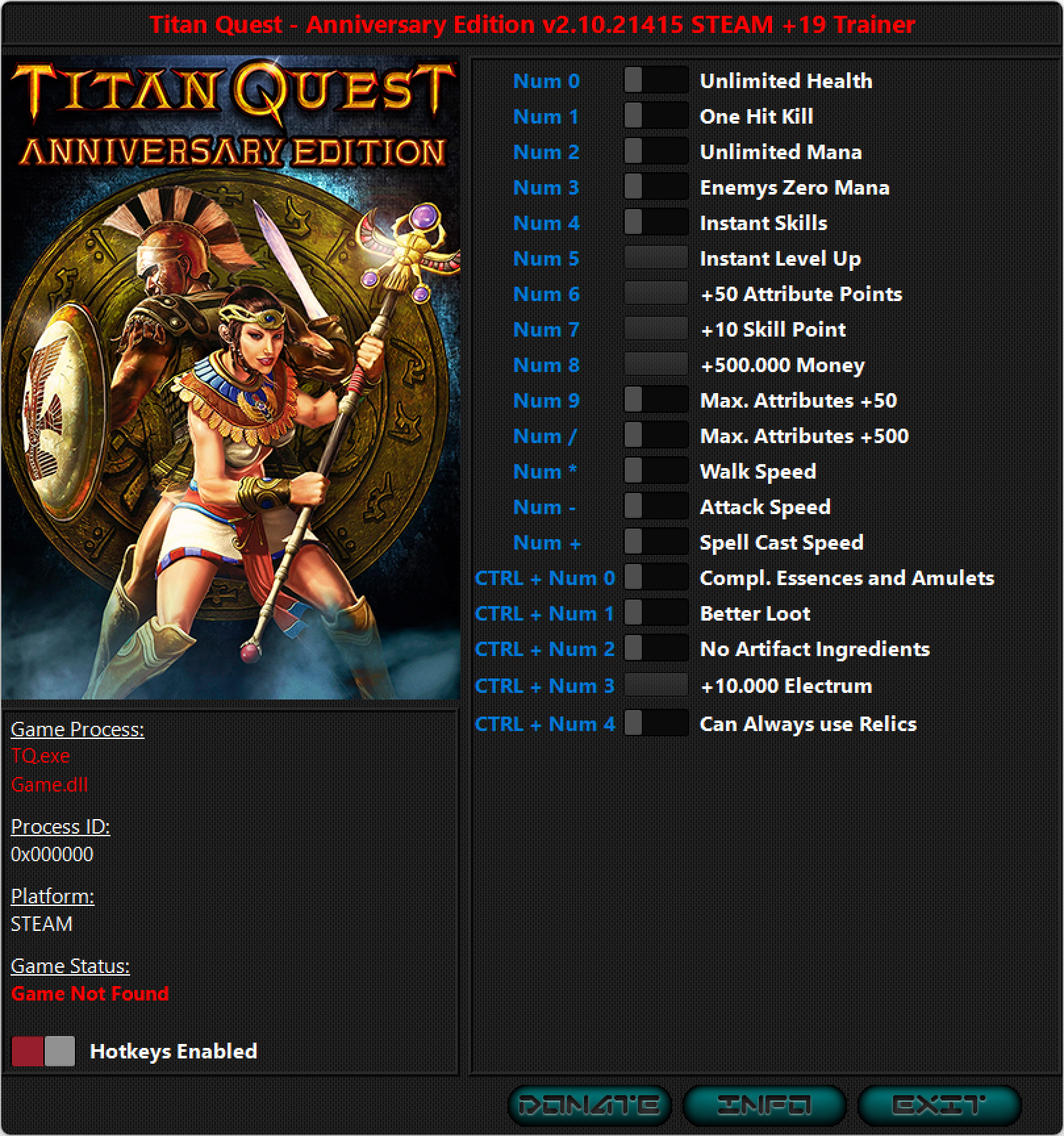 Titan Quest Anniversary Edition v2.10.21415 Trainer +19