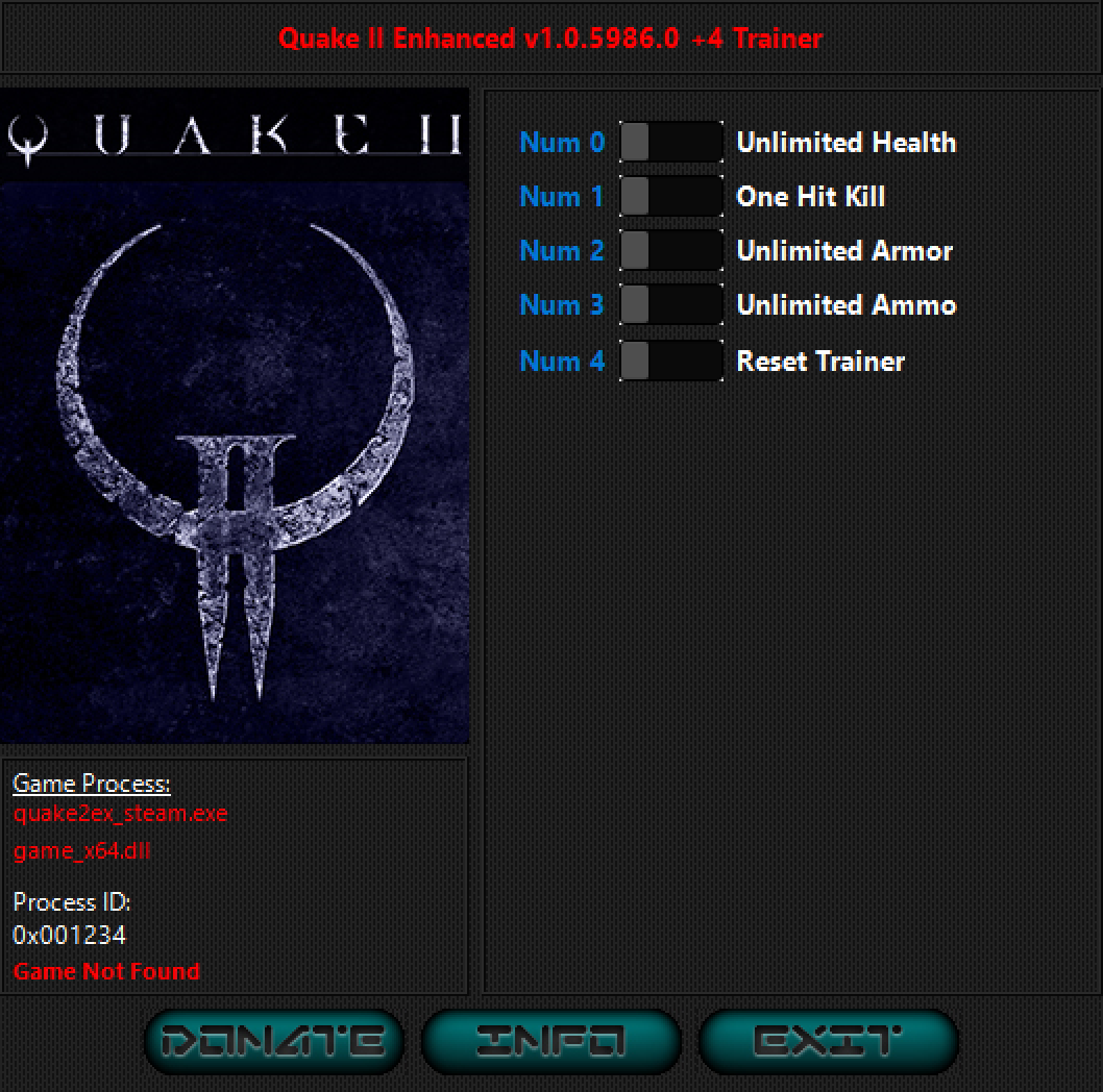 Quake 2 Enhanced v1.0.5986 Trainer +4