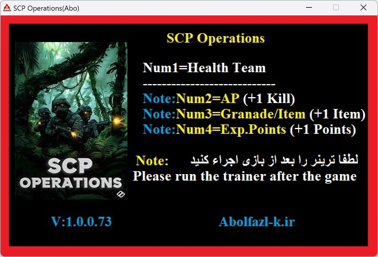 SCP Operations v1.0.0.73 Trainer +4