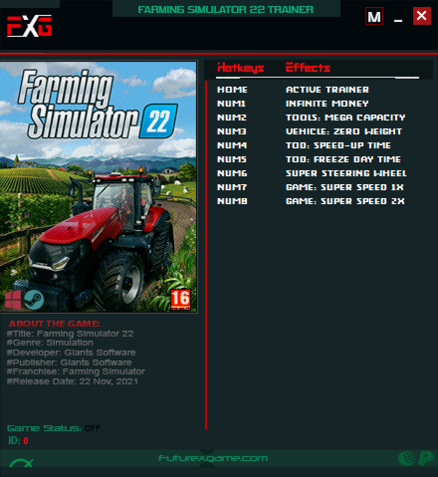 Farming Simulator 22 v1.14.0.0 Trainer +8