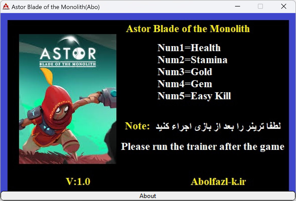 Astor: Blade of the Monolith Trainer +5