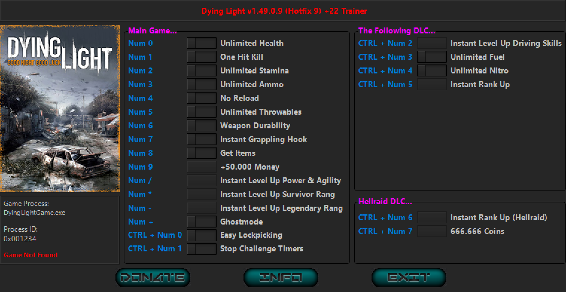 Dying Light v1.49.0.9 (Hotfix 9) Trainer +22