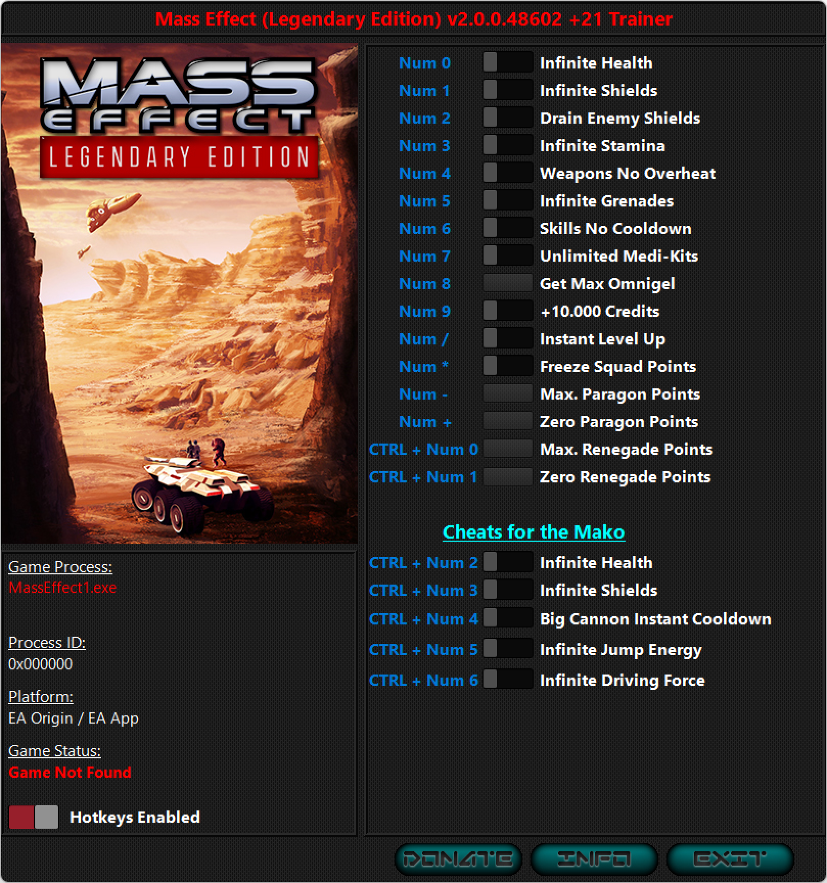 Mass Effect Legendary Edition v2.0.0.48602 (Updated) Trainer +21