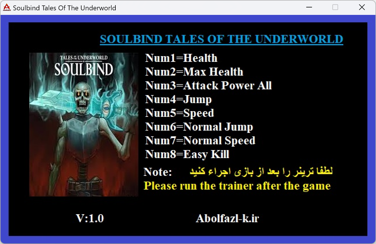 Soulbind: Tales Of The Underworld Trainer +8