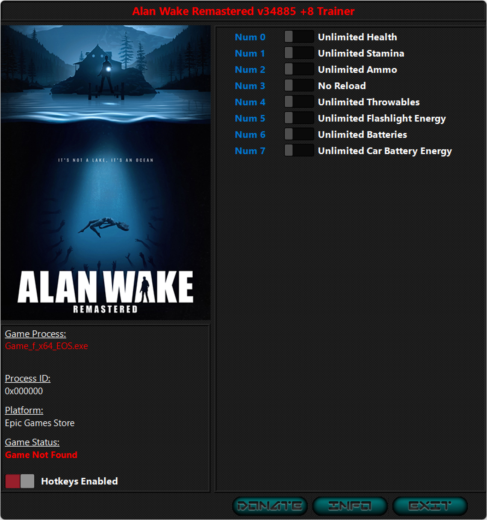 Alan Wake Remastered v34885 Trainer +8