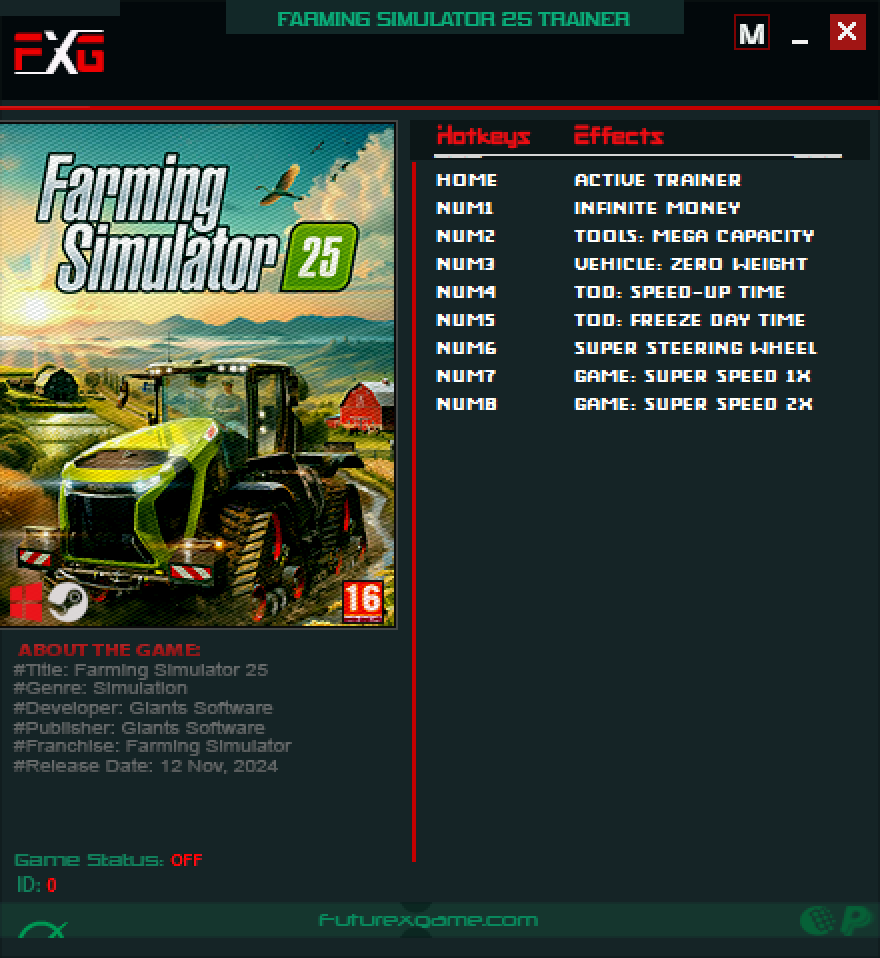 Farming Simulator 25 v1.2.1.0 Trainer +8